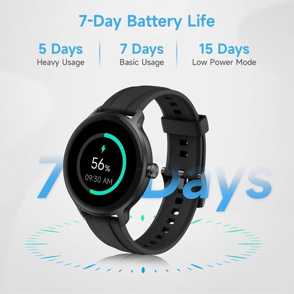 ⚡Jet Black Smart Watch for Men Women Sleep Monitor Compatible with Android iOS - Picture 8 of 9